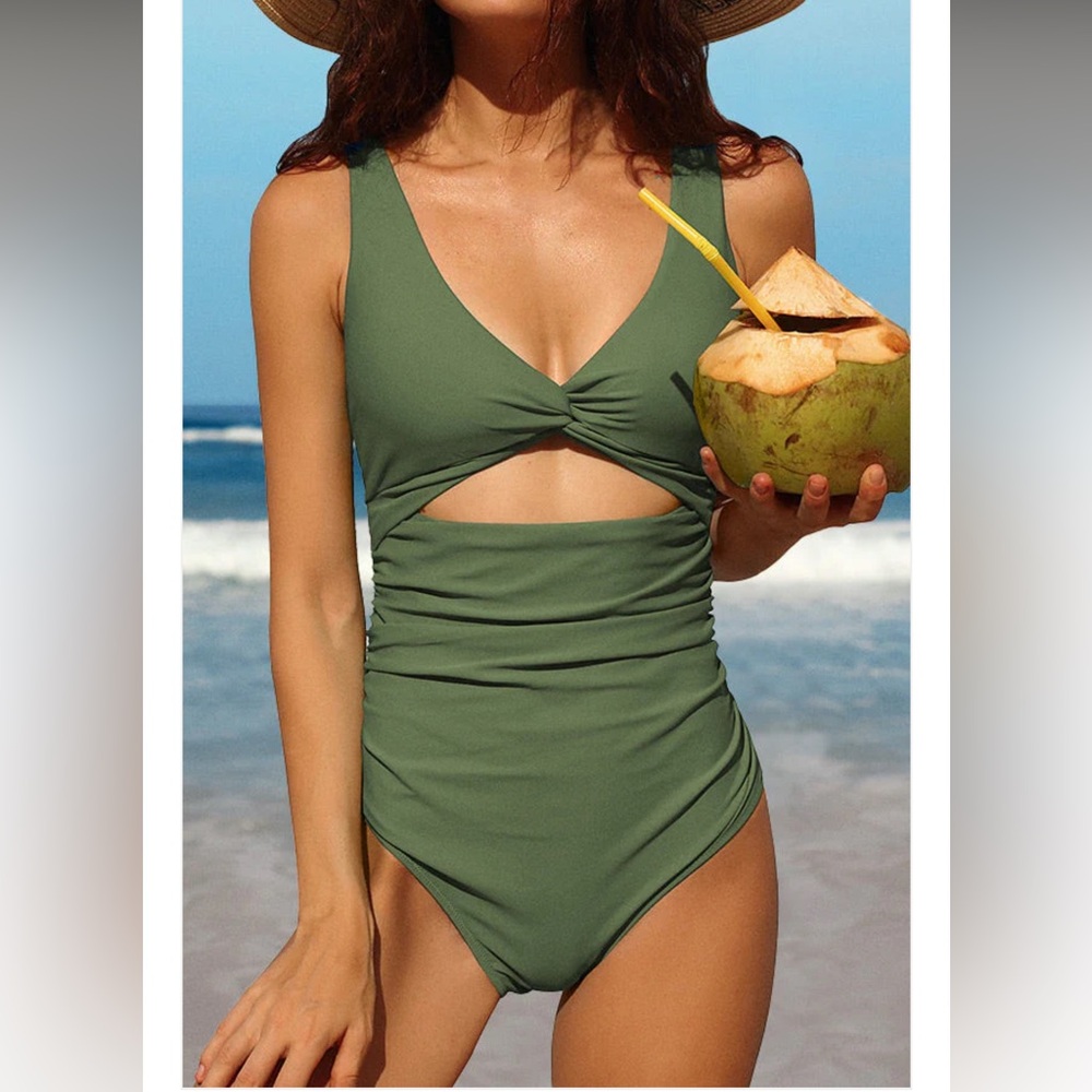 CHARMO Olive Green Women's One Piece Swimsuit